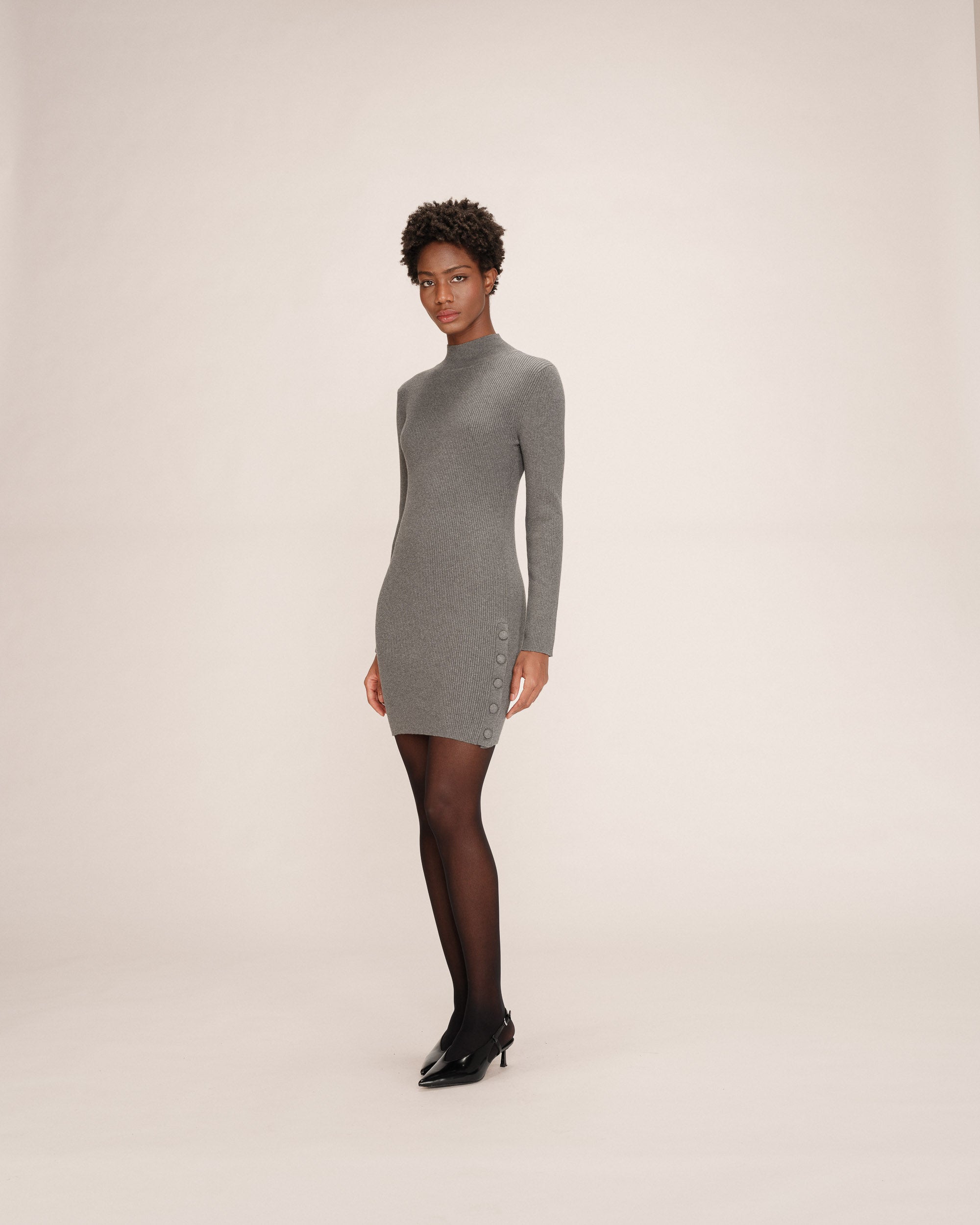 Robe courte en maille anthracite Talcy