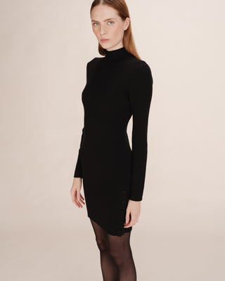 Robe courte en maille noir Talcy