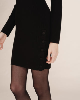 Robe courte en maille noir Talcy