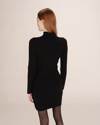 Robe courte en maille noir Talcy