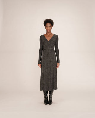 Robe longue en lurex argent Tangerine