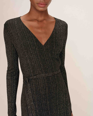 Robe longue en lurex argent Tangerine