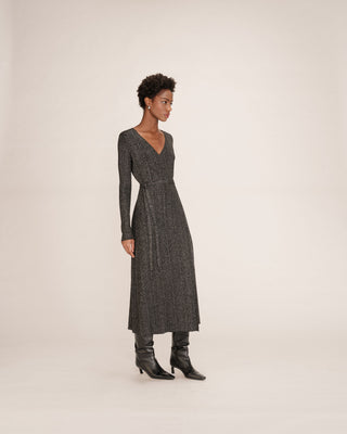 Robe longue en lurex argent Tangerine