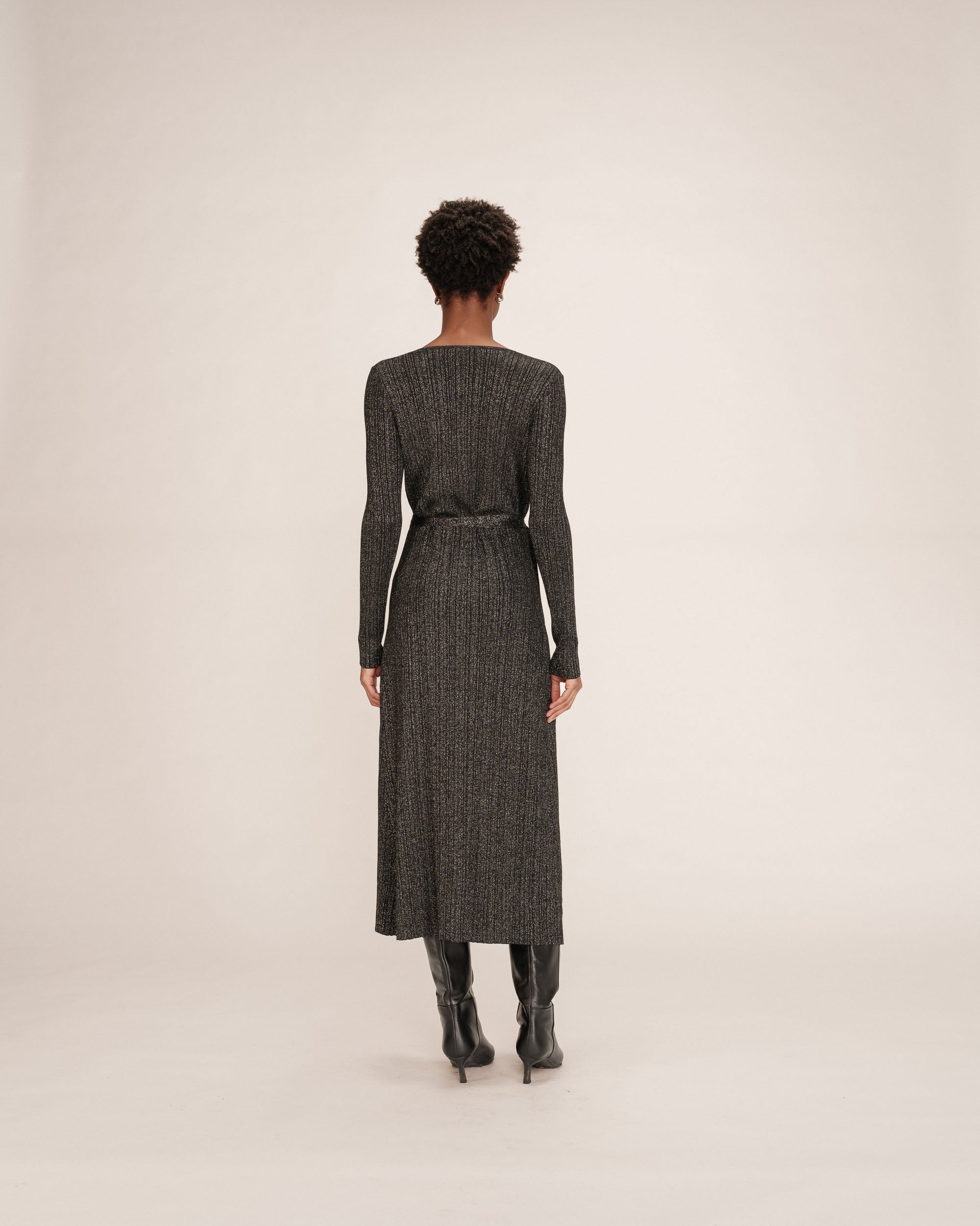 Robe longue en lurex argent Tangerine