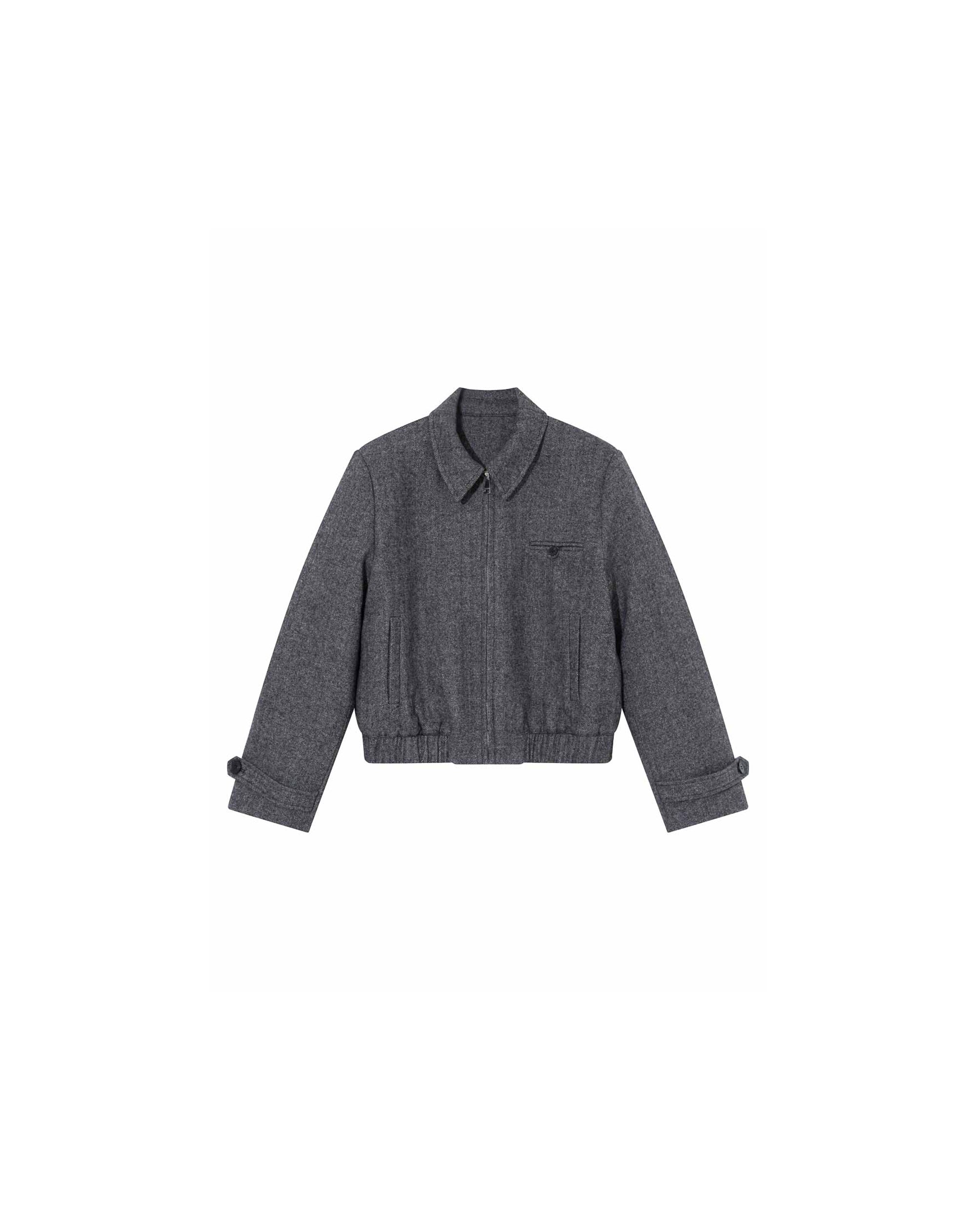 Veste boxy en laine anthracite Tiffany