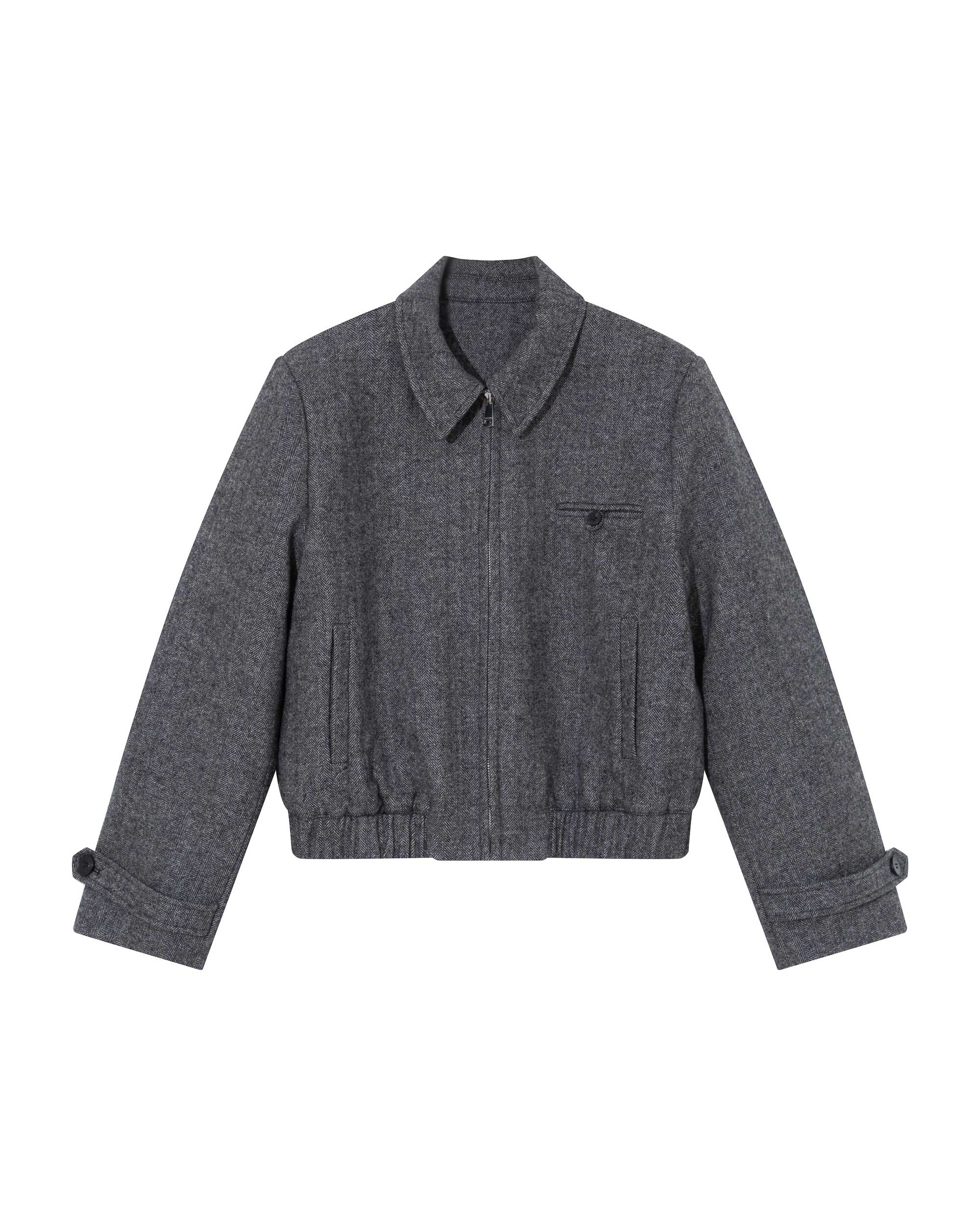 Veste boxy en laine anthracite Tiffany