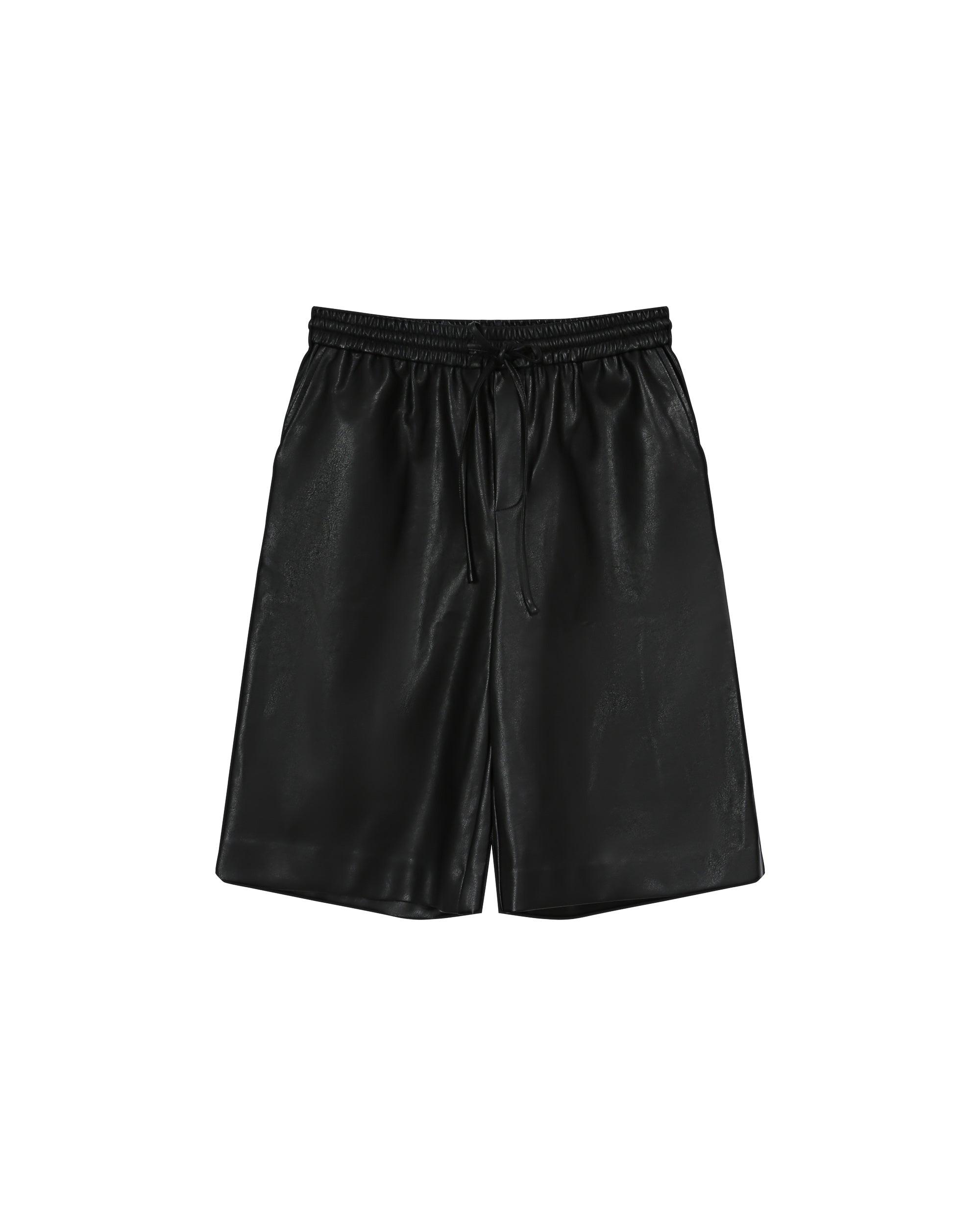 Bermuda en simili cuir noir Tiago