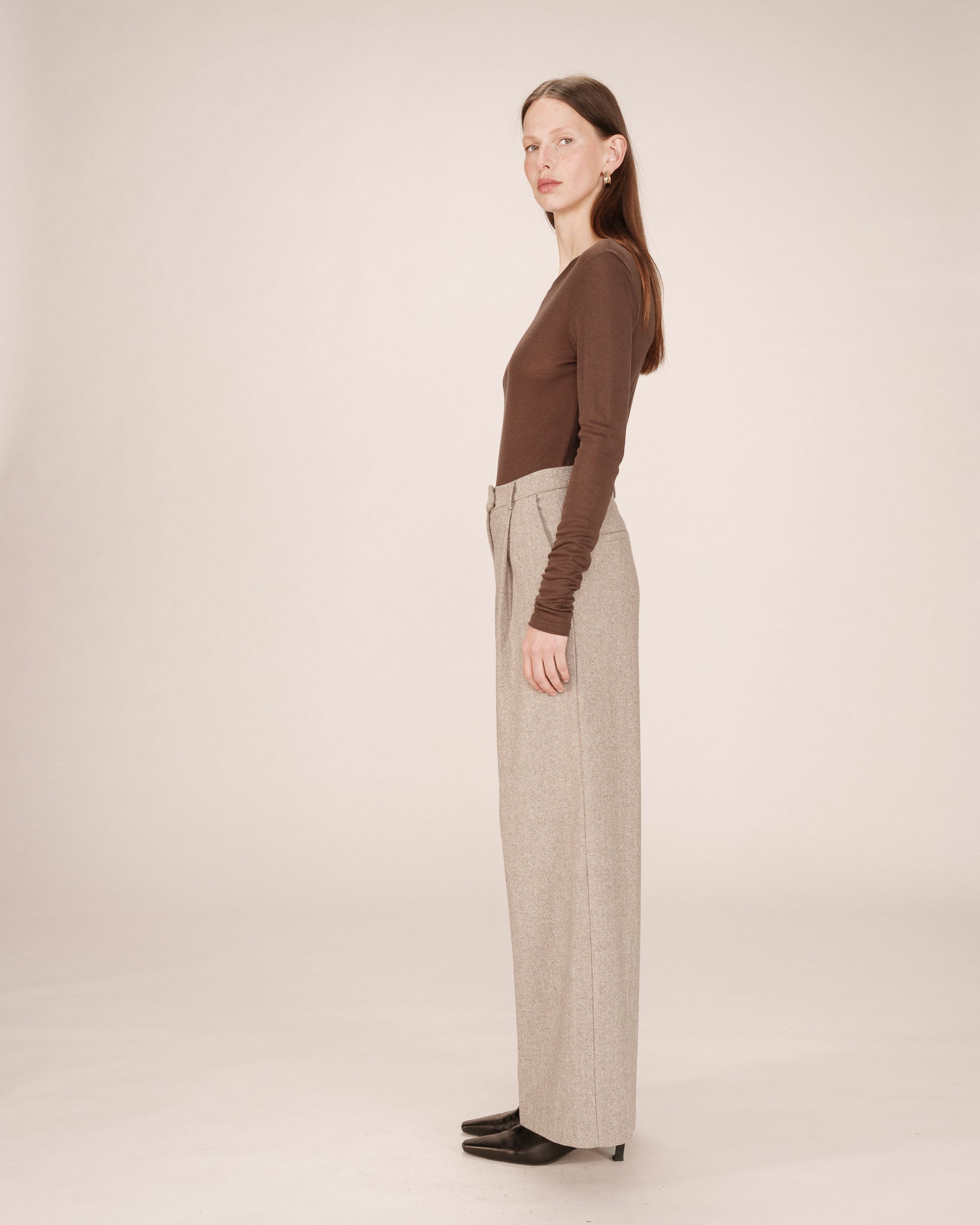 Pantalon tailleur laine grege Times