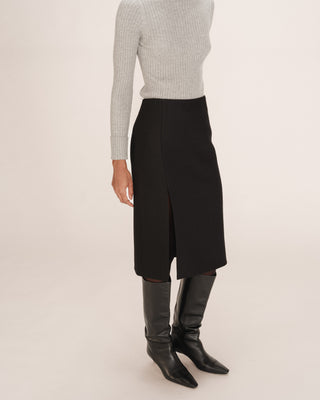 Jupe crayon en laine noir Tonya