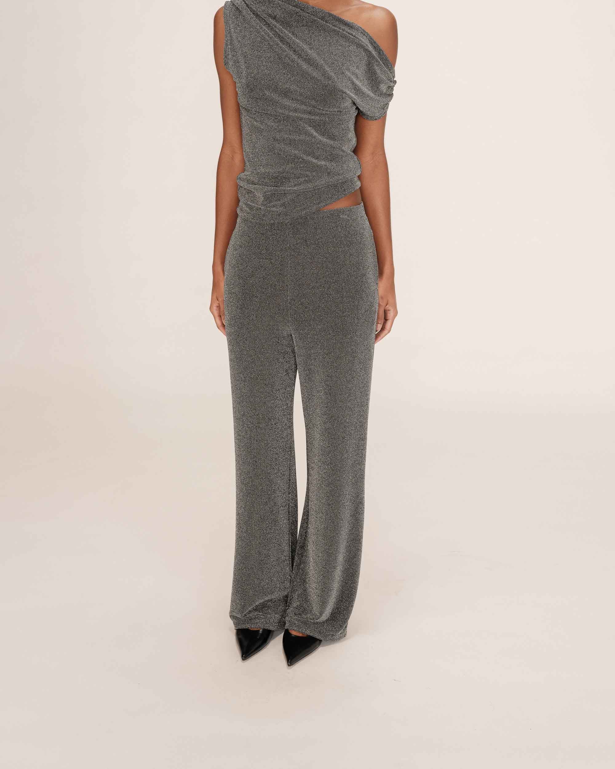 Pantalon large en lurex argent Truth
