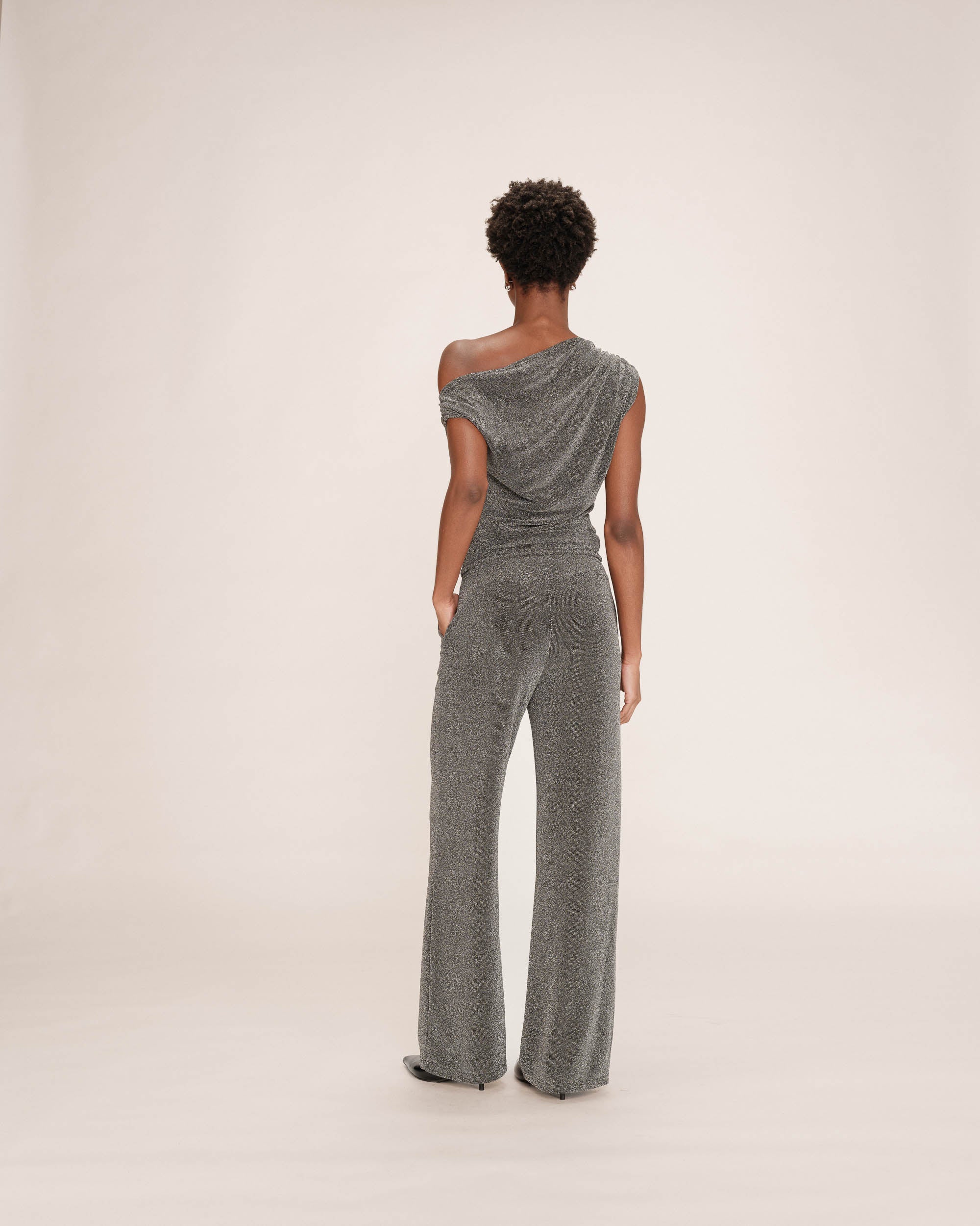 Pantalon large en lurex argent Truth