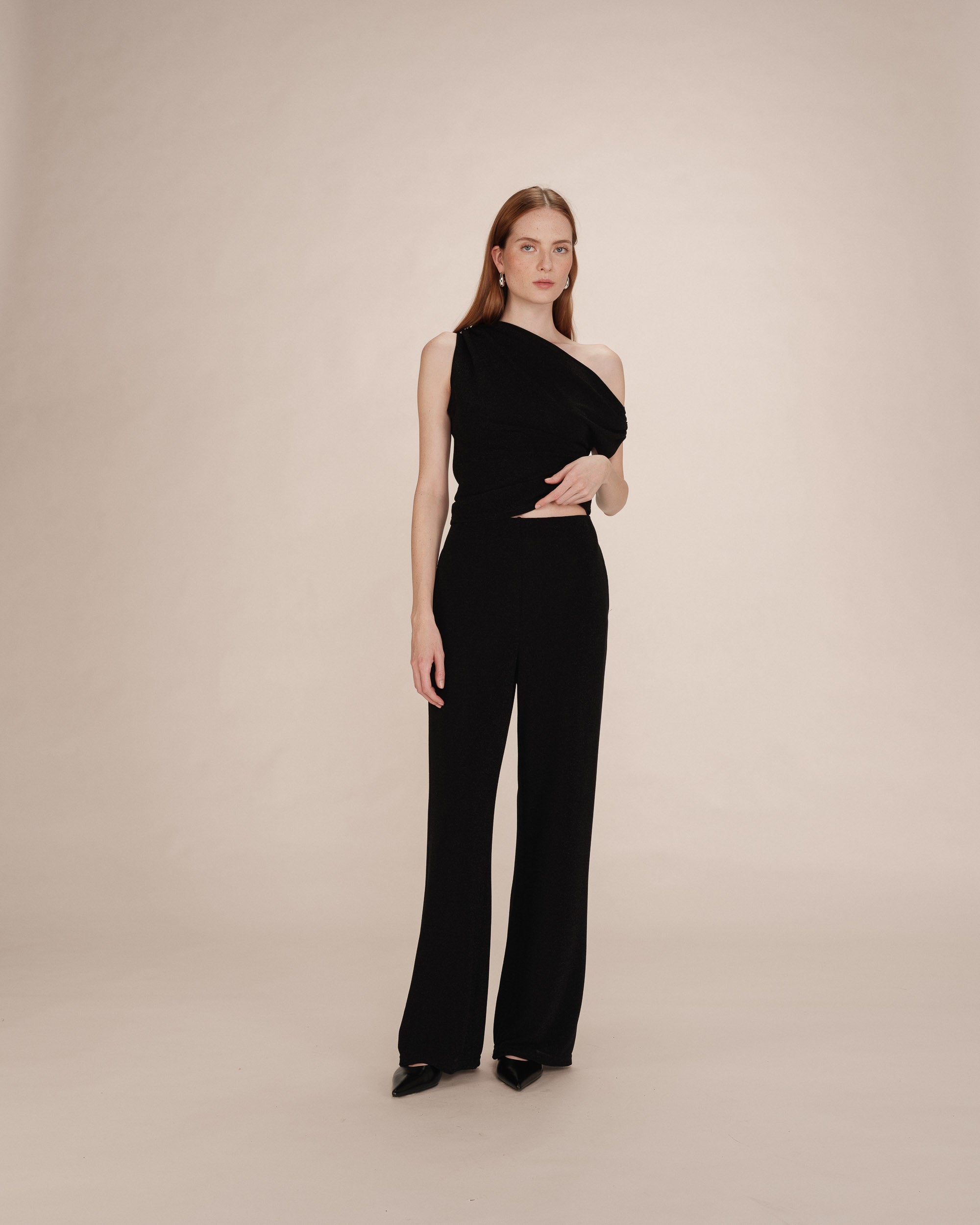 Pantalon large en lurex noir Truth