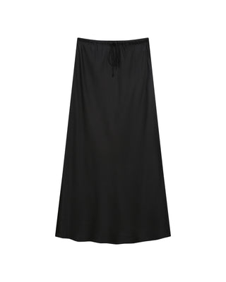 Jupe longue en satin noir Talmas
