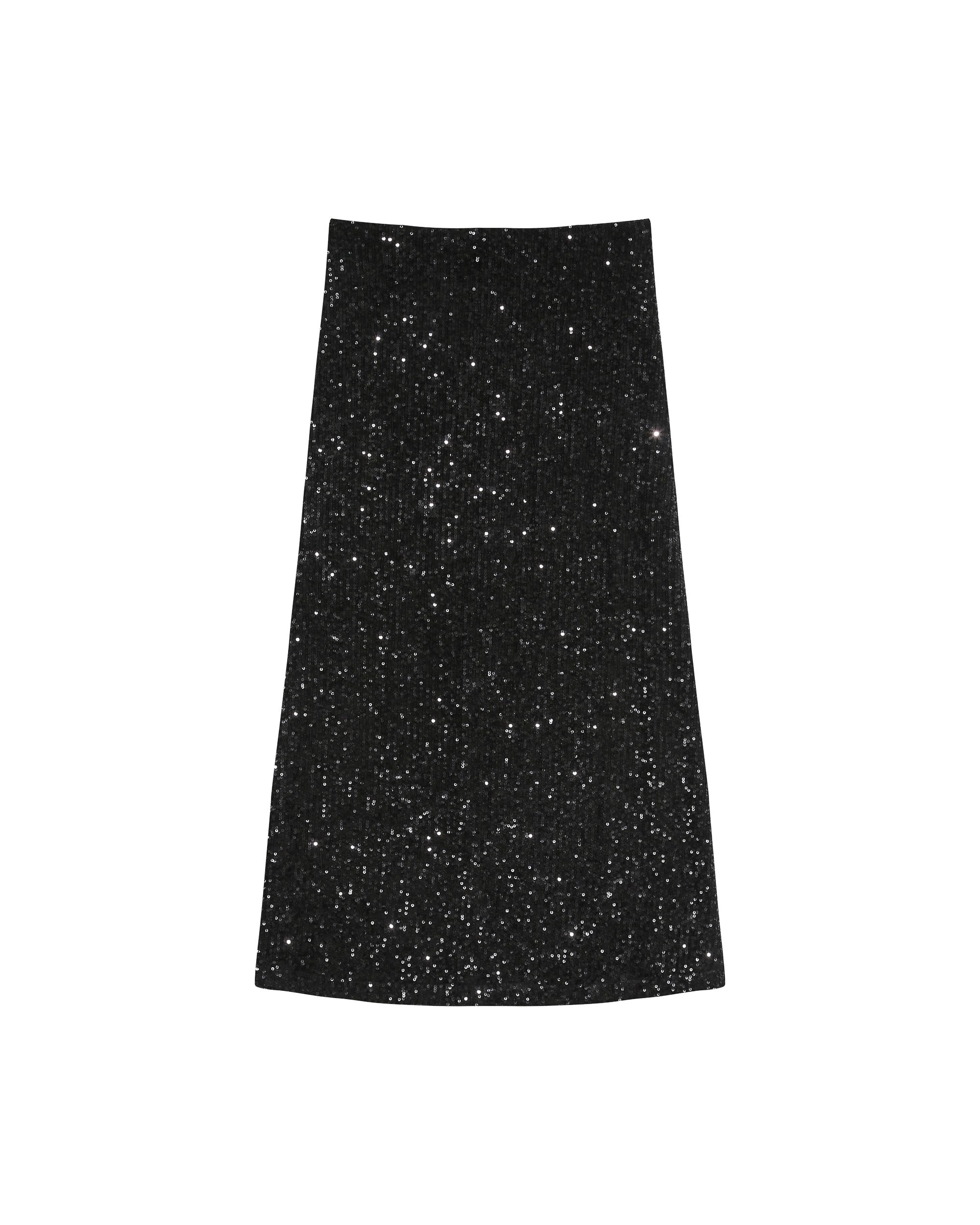 Jupe longue en sequins noir Tailana