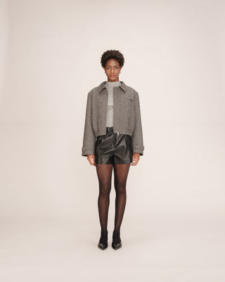 Short simili cuir noir Travis