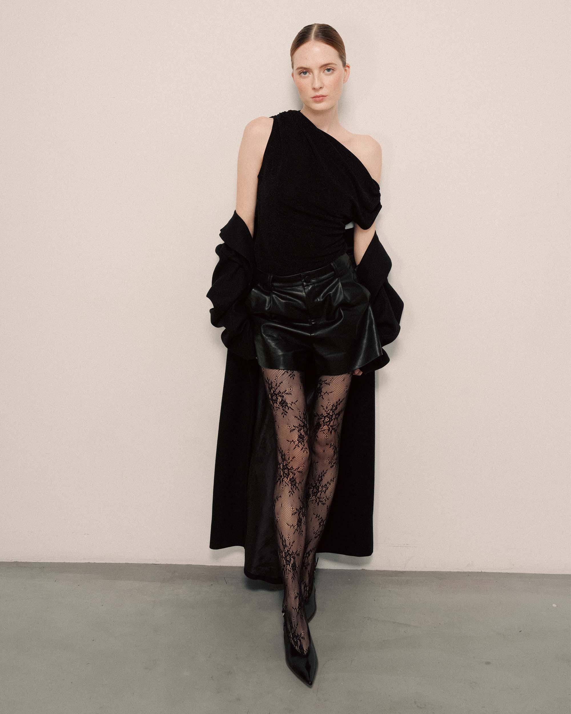 Short simili cuir noir Travis