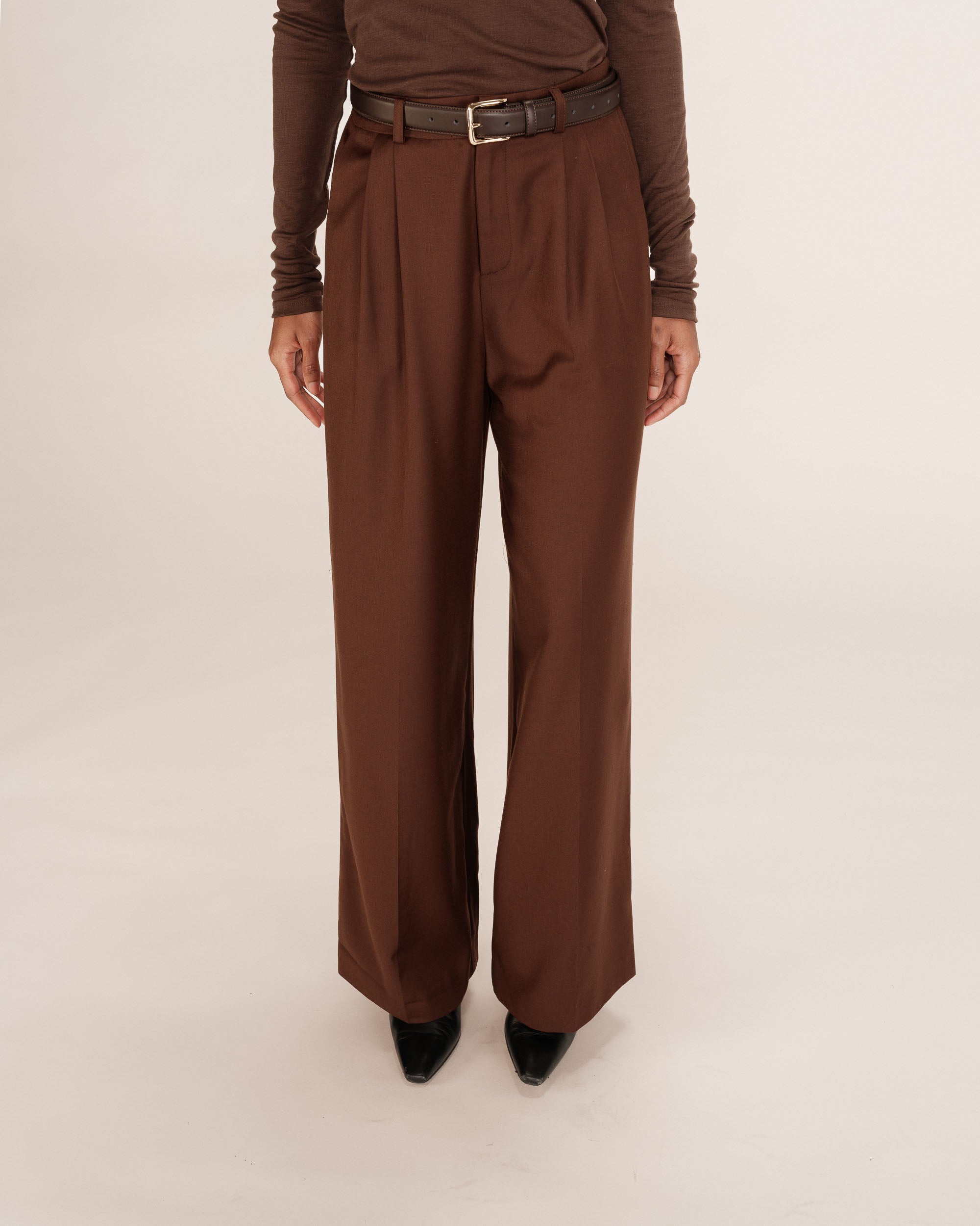 Pantalon de tailleur chocolat Tatum