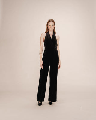 Combinaison pantalon velours noir Tahara