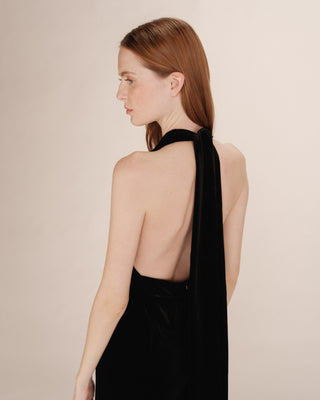 Combinaison pantalon velours noir Tahara