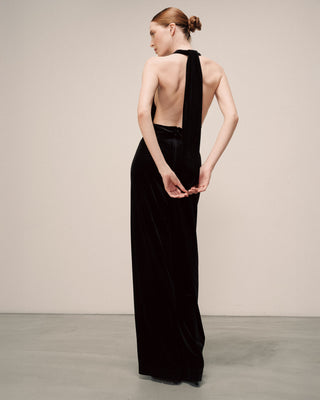 Combinaison pantalon velours noir Tahara