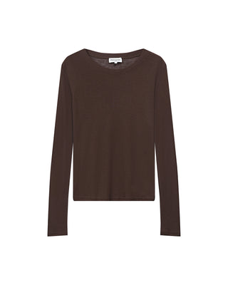 Top transparent en jersey chocolat Toni