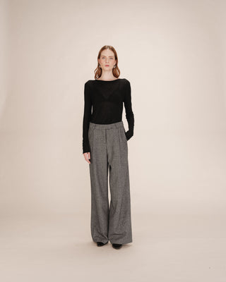 Top transparent en jersey noir Toni