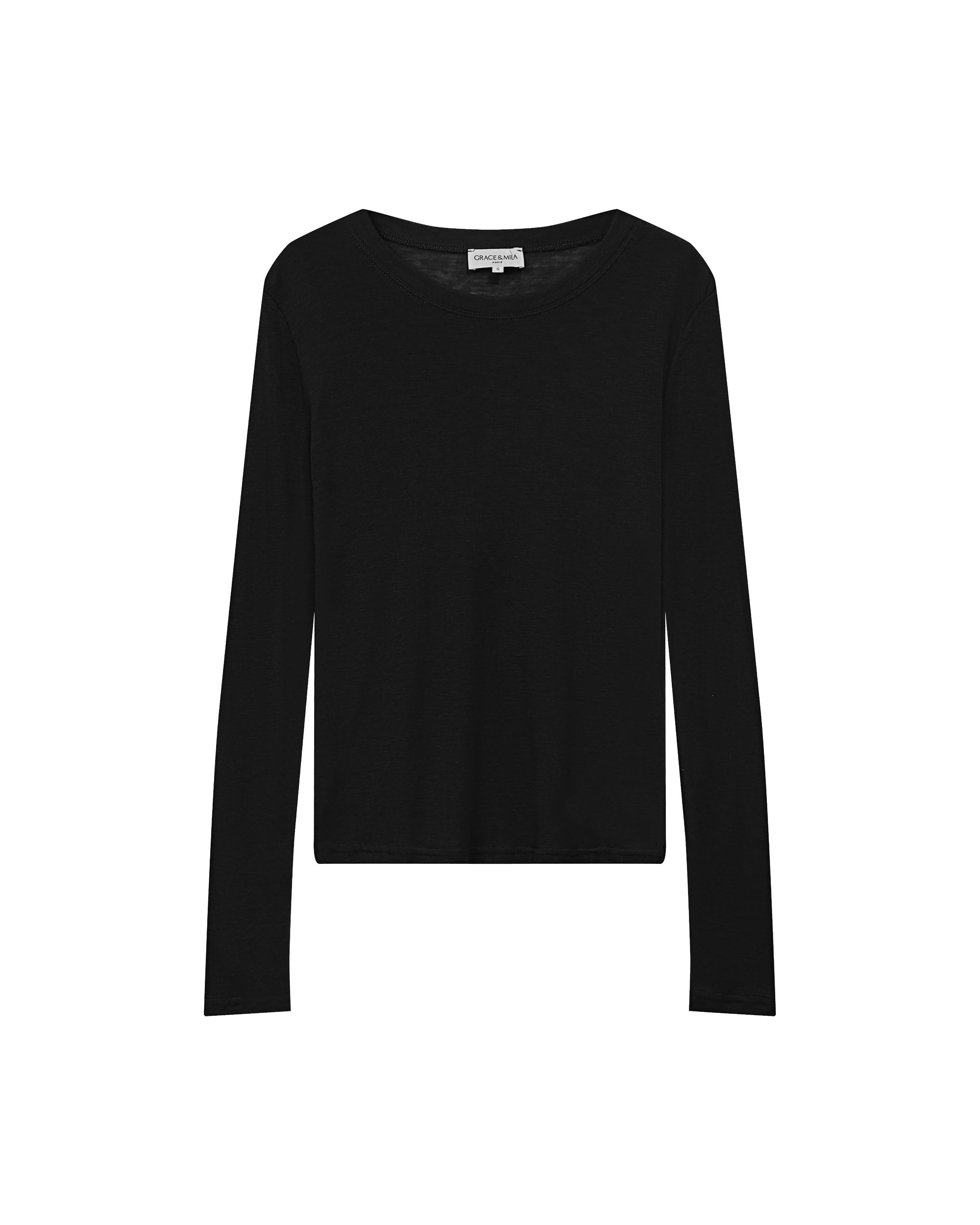 Top transparent en jersey noir Toni