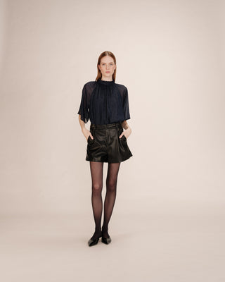 Blouse en lurex marine Topaze