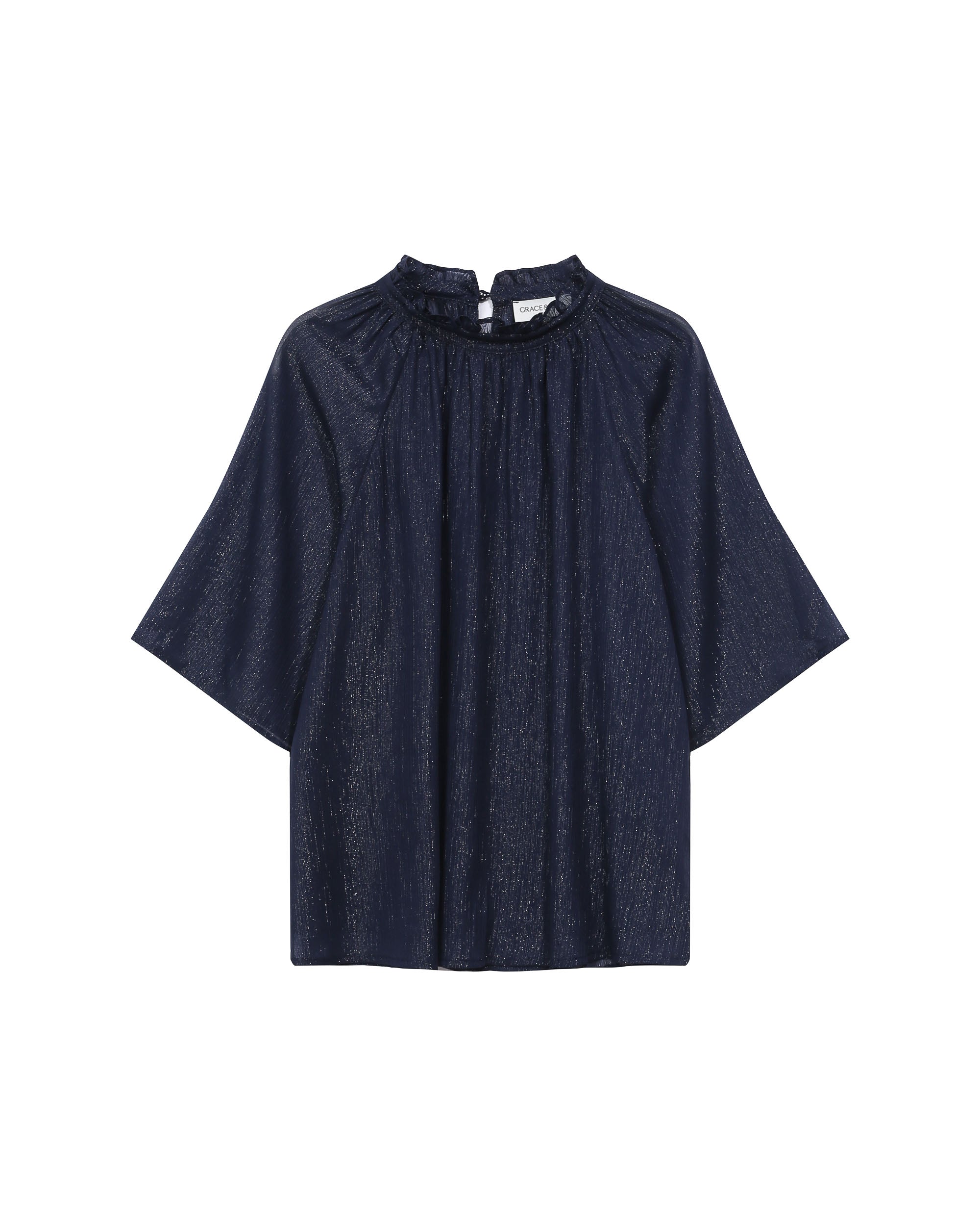 Blouse en lurex marine Topaze