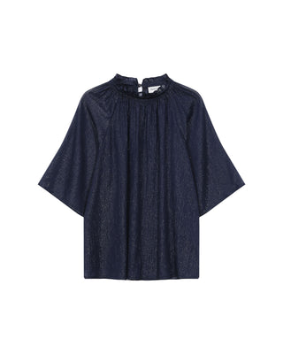 Blouse en lurex marine Topaze