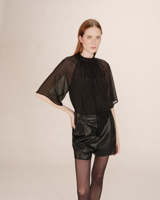 Blouse en lurex noir Topaze