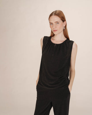 Top sans manches noir Texto