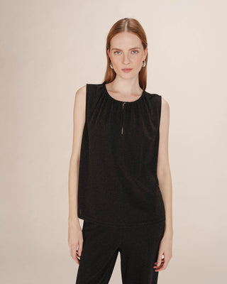 Top sans manches noir Texto