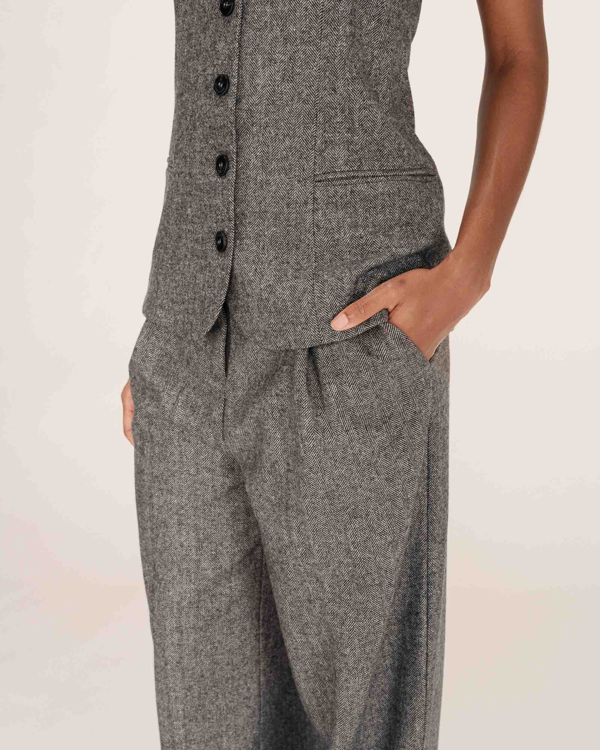 Top bustier en laine anthracite Tandem