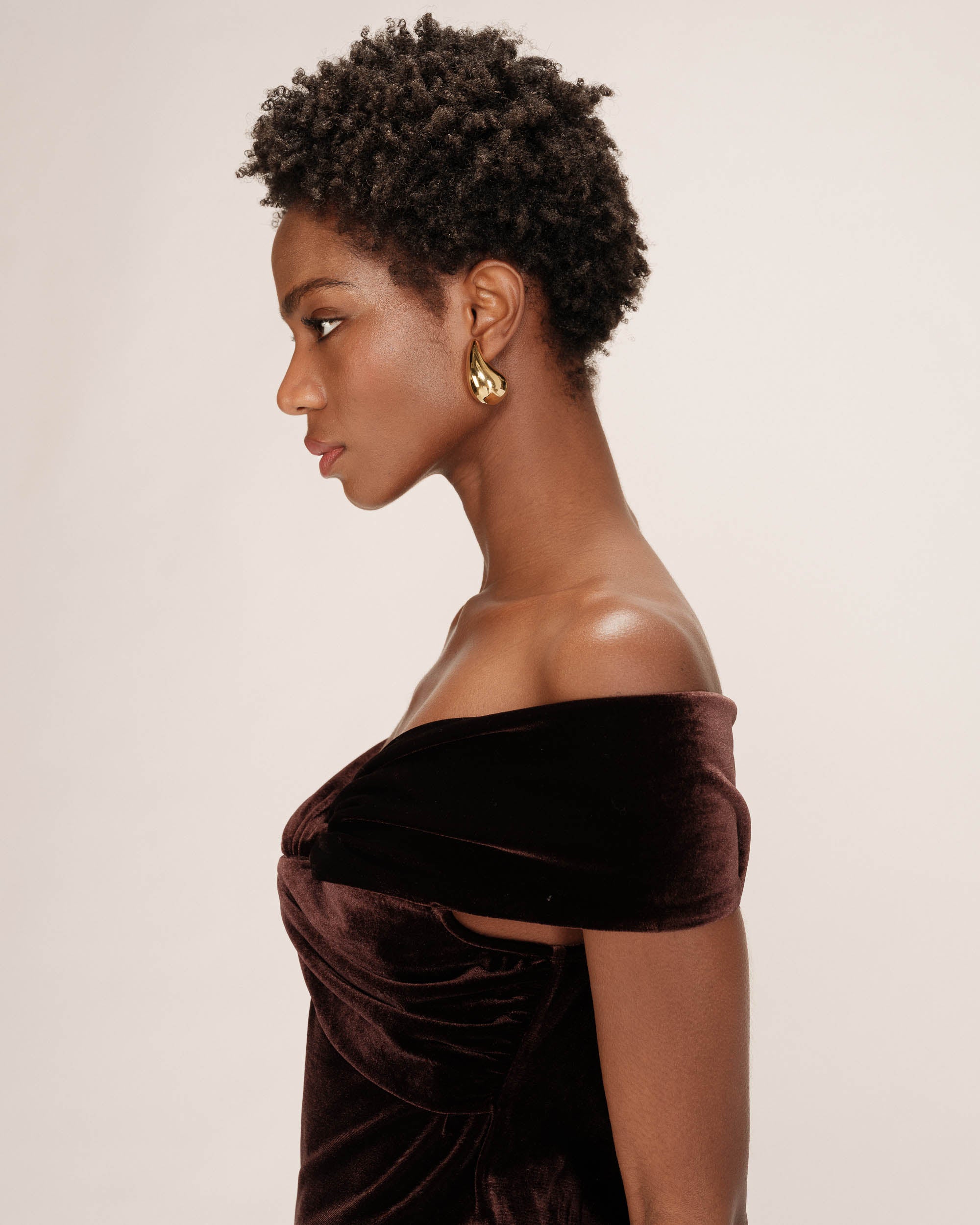 Body épaules dénudées chocolat Timeon