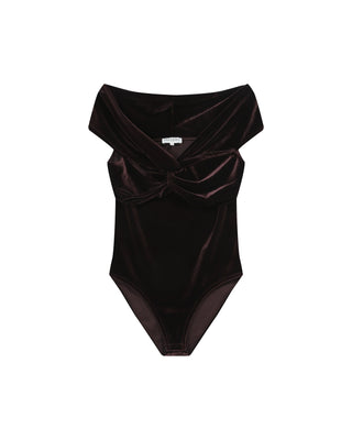 Body épaules dénudées chocolat Timeon