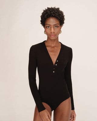 Body ajusté noir Taro
