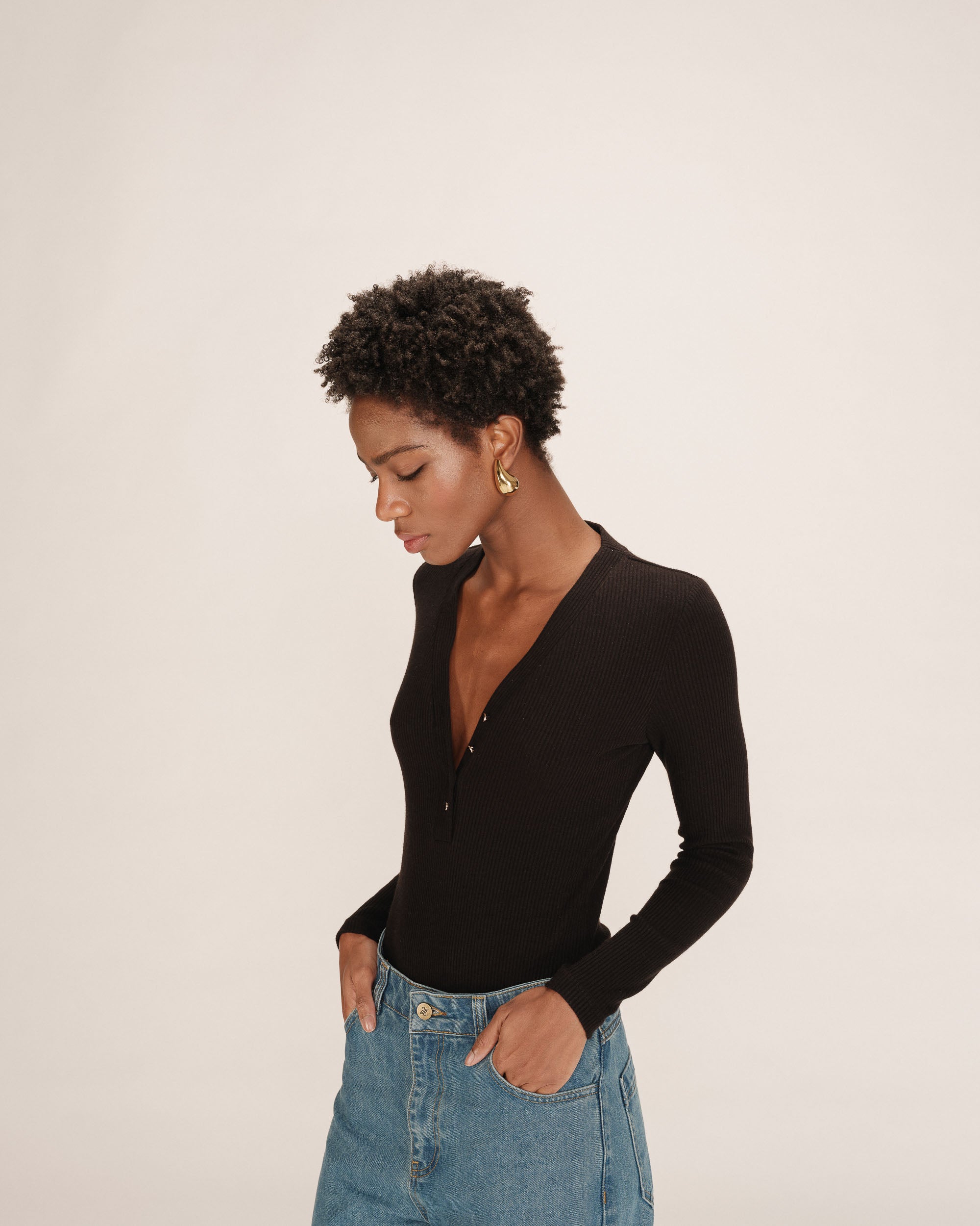 Body ajusté noir Taro