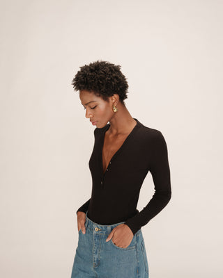 Body ajusté noir Taro