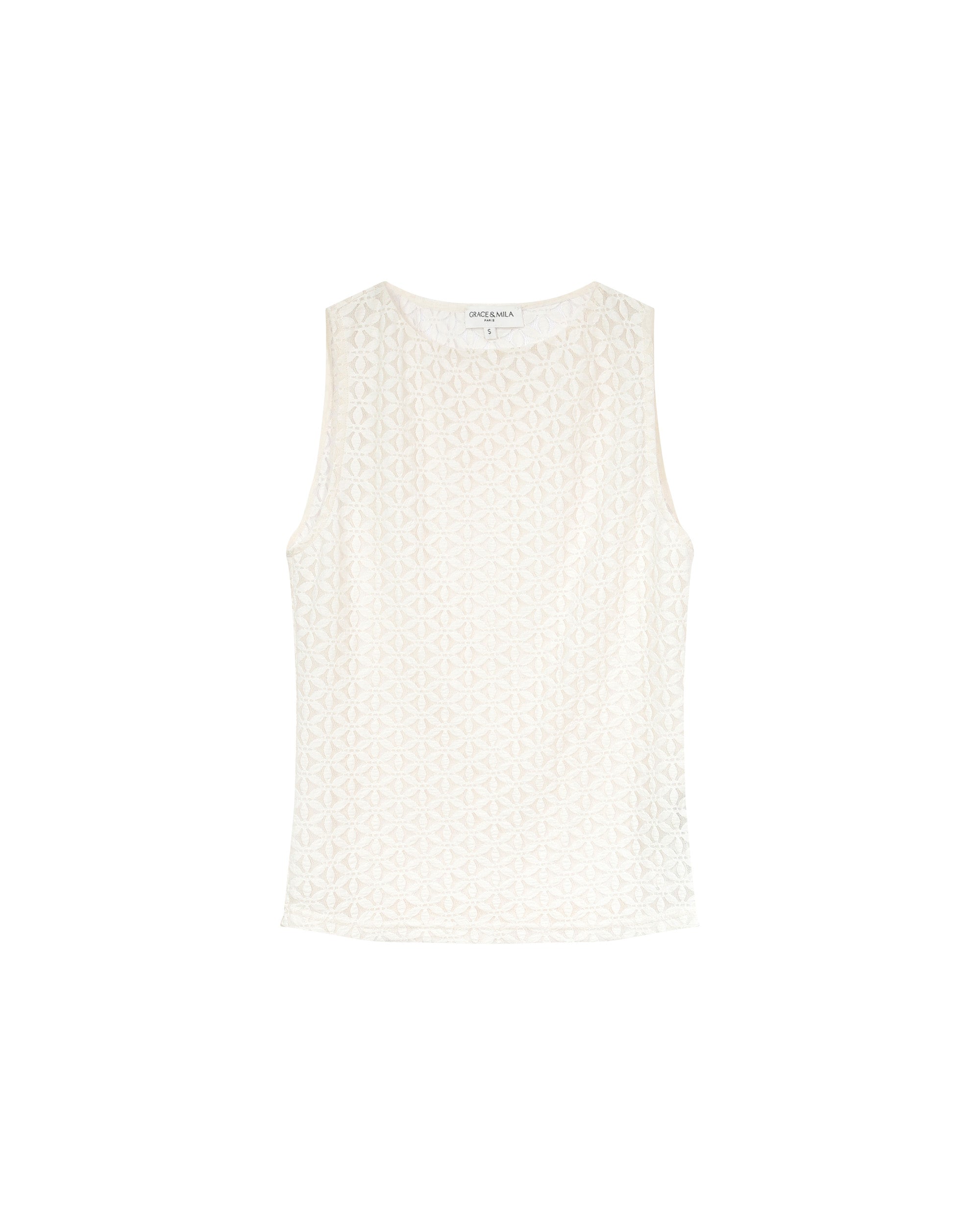 T-shirt en dentelle ecru Tenet