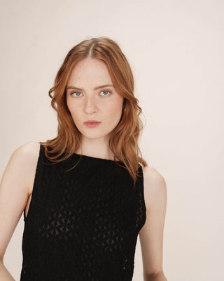 T-shirt en dentelle noir Tenet