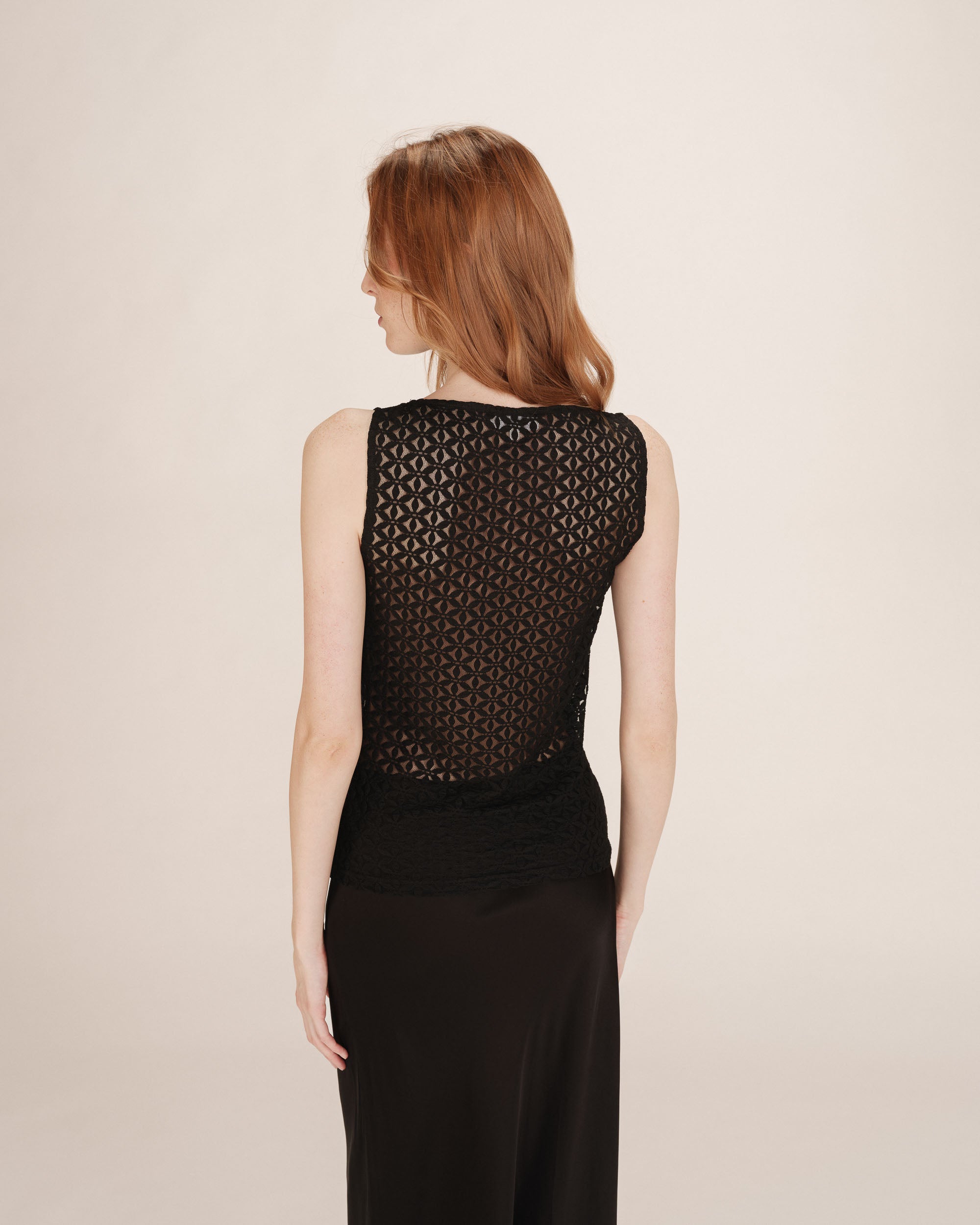 T-shirt en dentelle noir Tenet