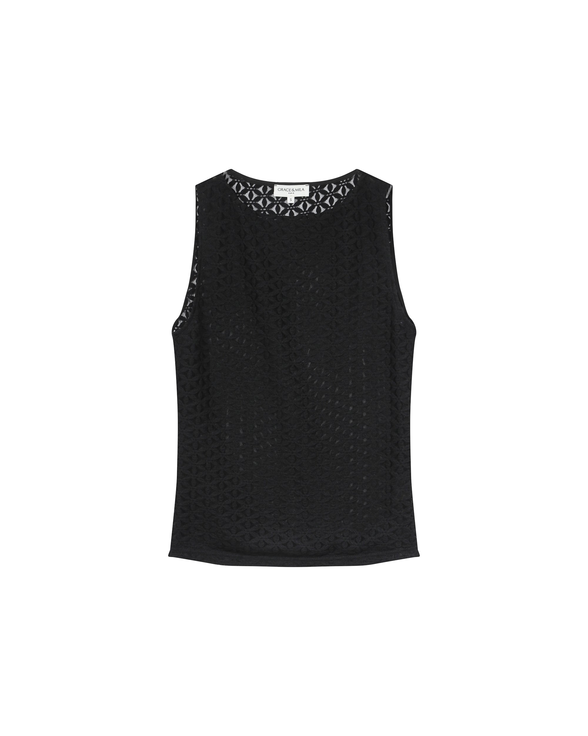 T-shirt en dentelle noir Tenet