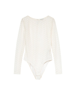 Body transparent en dentelle ecru Tanguy