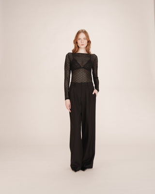 Body transparent en dentelle noir Tanguy