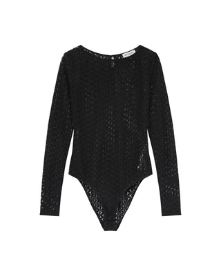 Body transparent en dentelle noir Tanguy