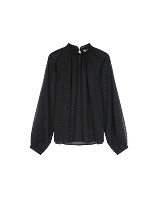 Sheer polka dot blouse black Tailly