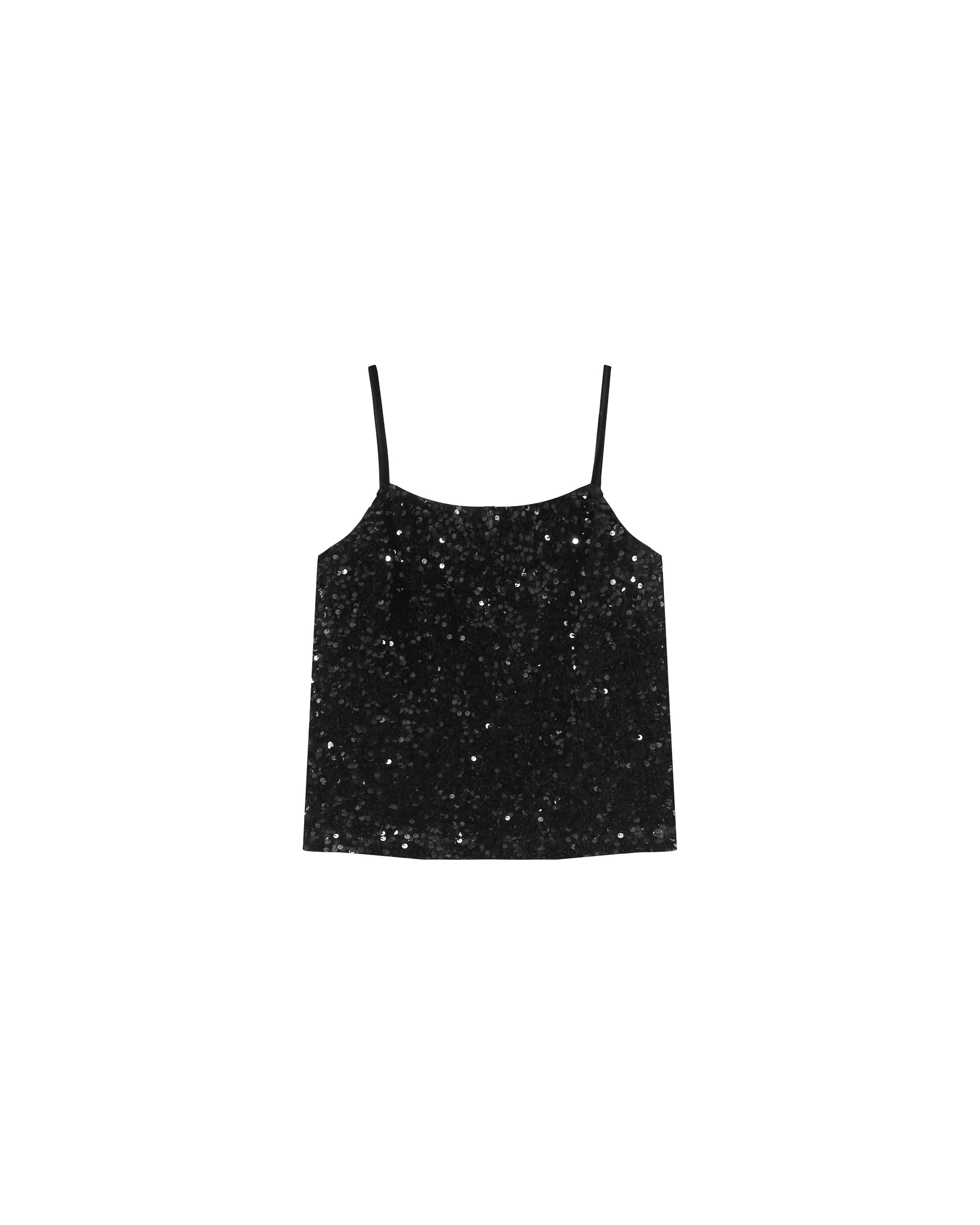 Top en velours sequins noir Twenty