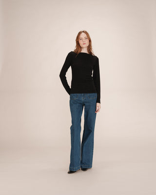 Top reversible en lurex noir Timothee