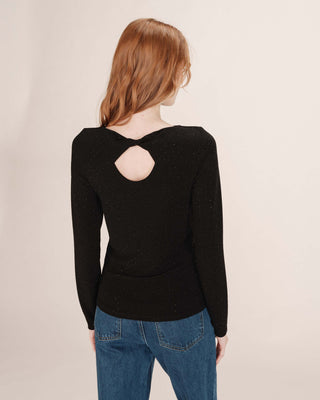 Top reversible en lurex noir Timothee